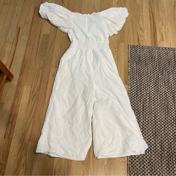 Anthropologie Hutch Elegant White Eyelet Jumpsuit - Picture 5 of 6